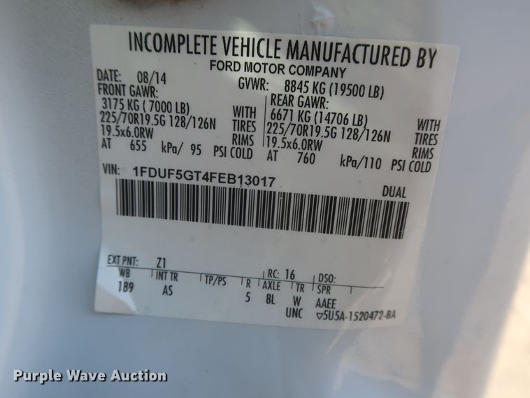 image for item HK9610 2015 Ford F550 Super Duty XL  sewer jetter truck