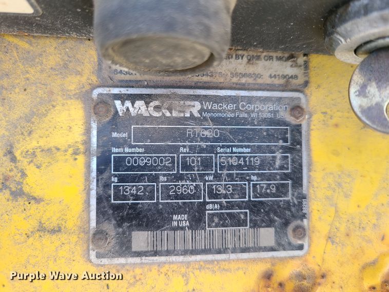 image for item HM9332 2001 Wacker RT820  trench compactor