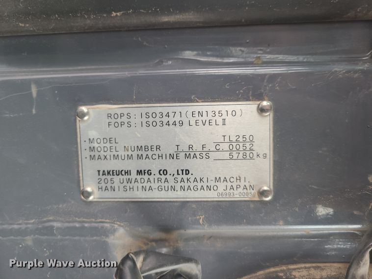 image for item HM9405 2011 Takeuchi TL250  tracked skid steer loader