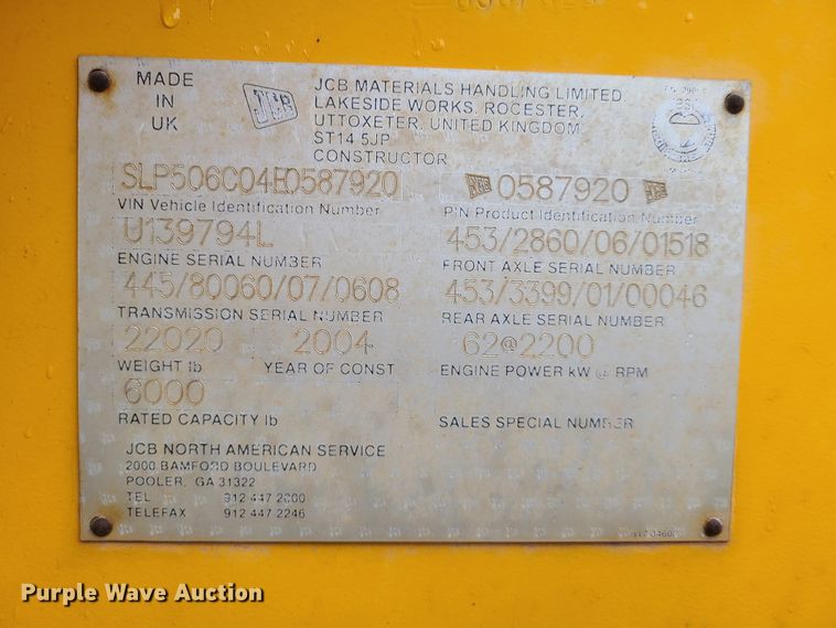 image for item HM9751 2004 JCB 506C HL  telehandler