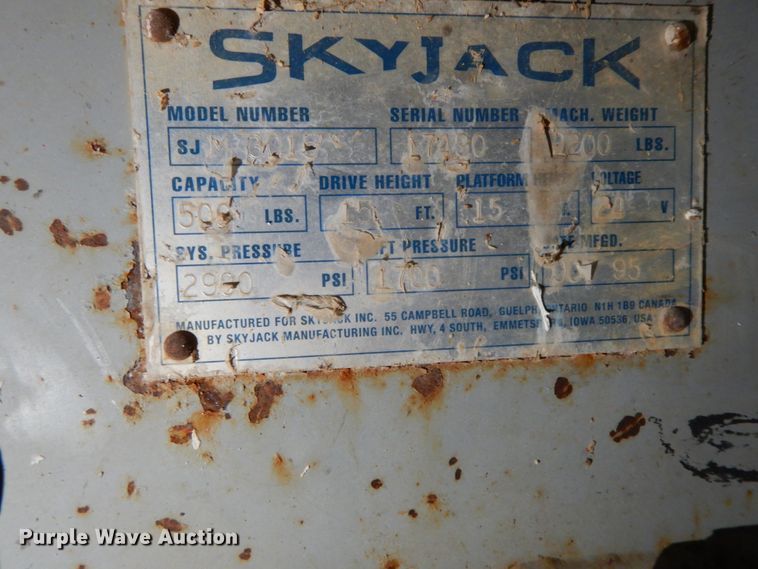 image for item HP9057 Sky Jack SJM3015  scissor lift