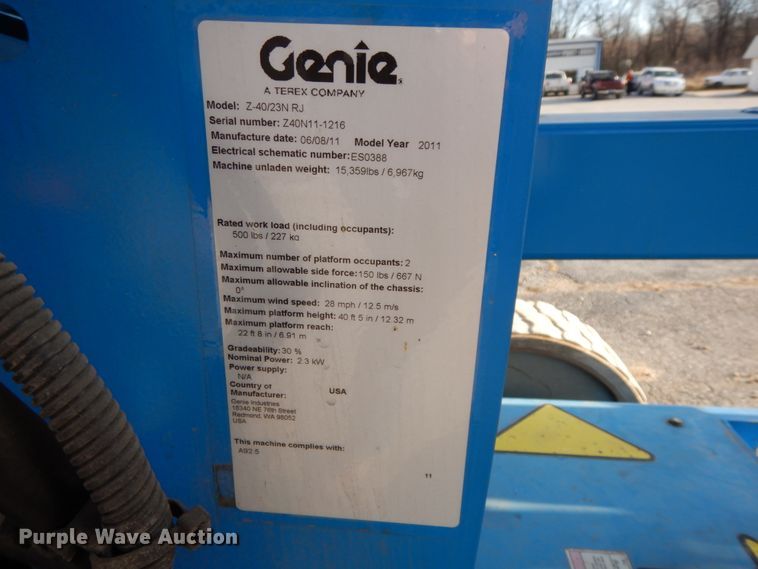image for item HP9079 2011 Genie Z-40/23NRJ  boom lift