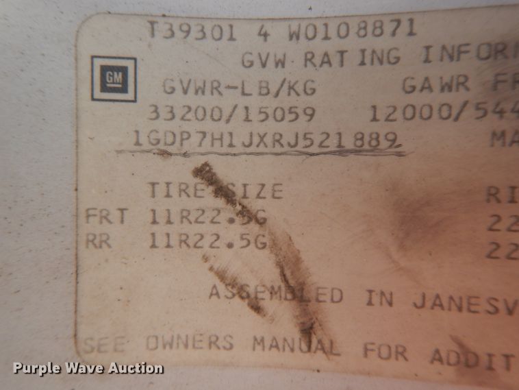 image for item HP9083 1994 GMC TopKick  crane truck