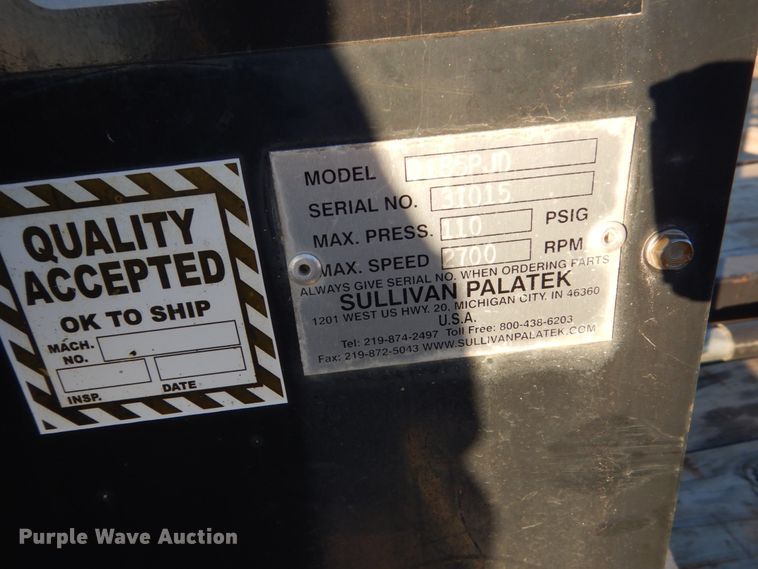 image for item HU9877 Sullivan Palatek D185PJD  air compressor