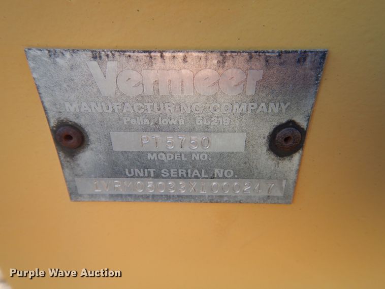 image for item HU9881 1999 Vermeer PT5750 combination unit