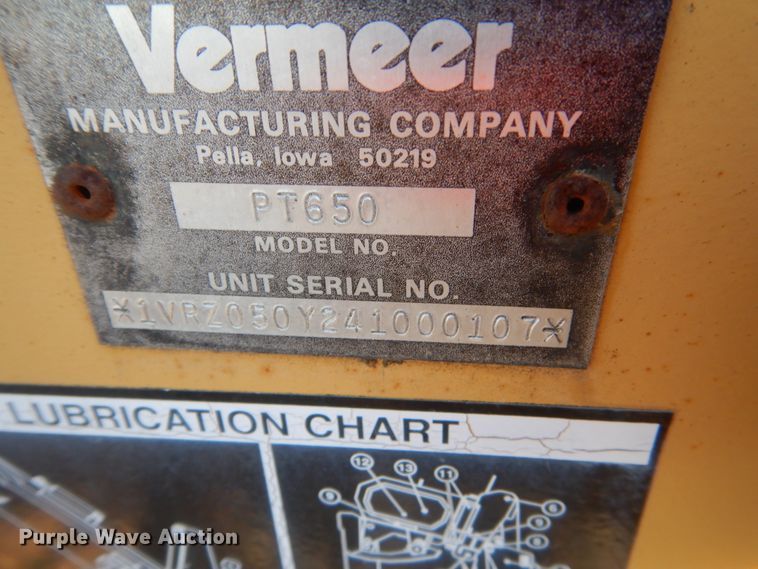 image for item HU9882 2004 Vermeer PT650 combination unit