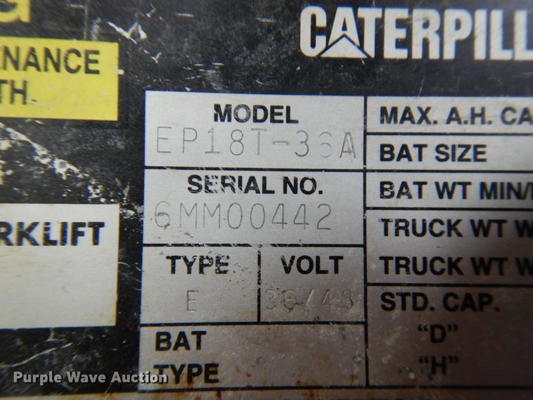image for item HX9513 Caterpillar EP18T-36A forklift