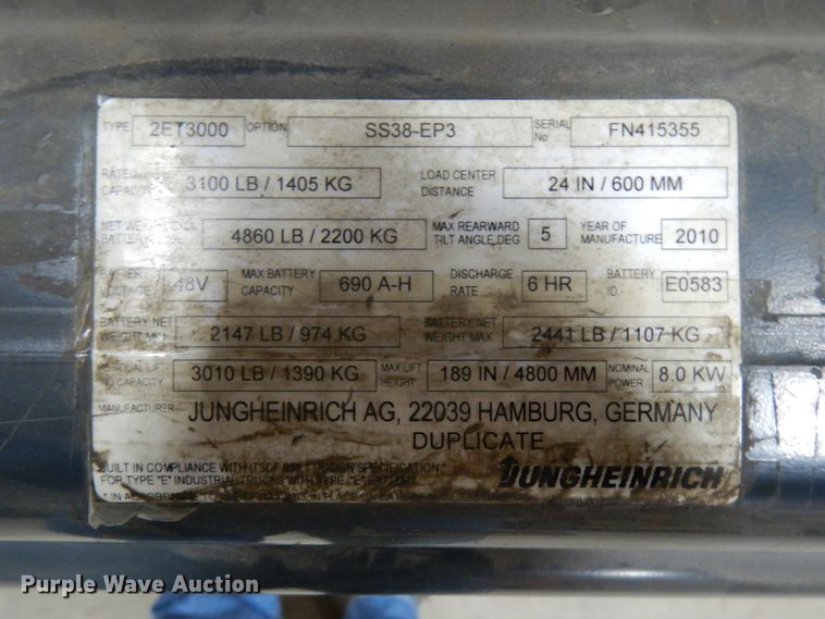 image for item HX9514 Caterpillar 2ET3000 forklift