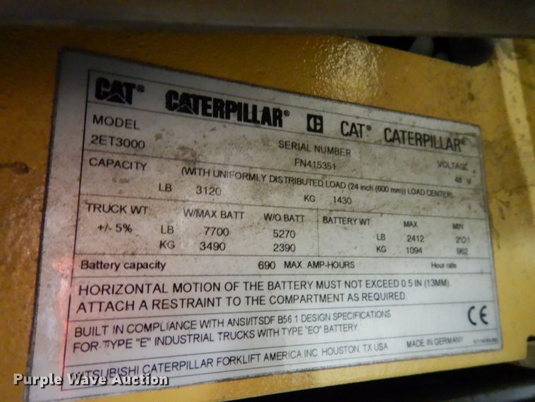 image for item HX9515 Caterpillar 2ET3000  forklift