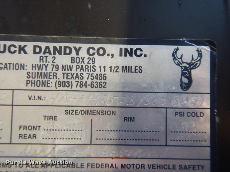 image for item DI8235 2000 Buck Dandy equipment trailer