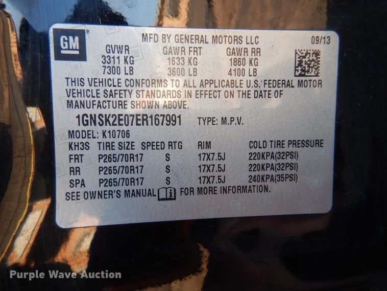 image for item DJ4890 2014 Chevrolet Tahoe  SUV