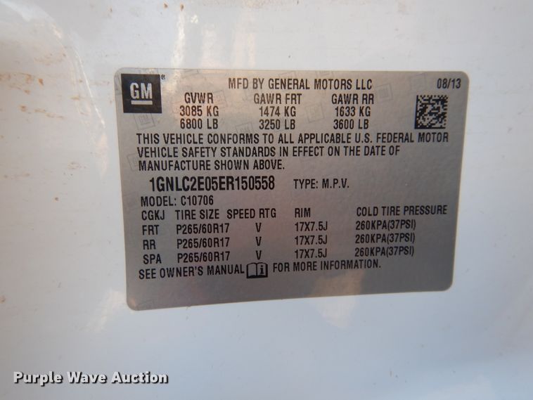 image for item DJ4891 2014 Chevrolet Tahoe Police  SUV