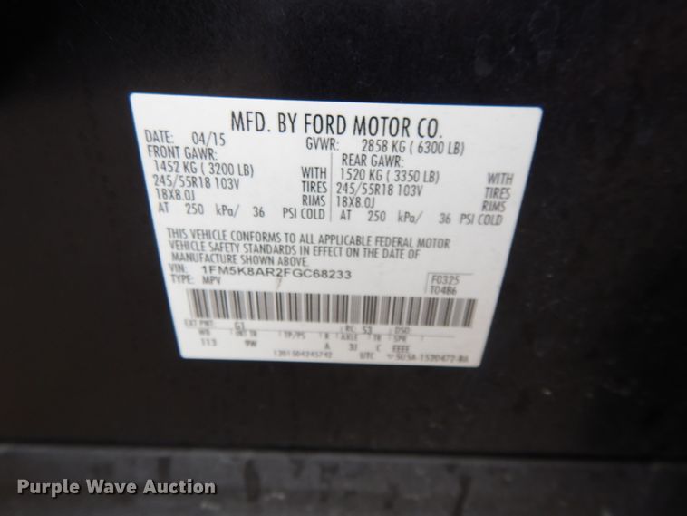 image for item DL2515 2015 Ford Explorer Police Interceptor  SUV