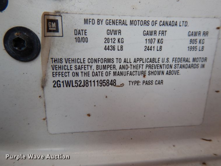 image for item HP9108 2001 Chevrolet Lumina