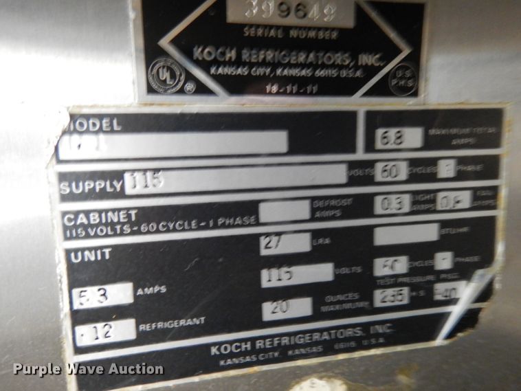 image for item HU9962 Koch M1 stainless steel refrigerator