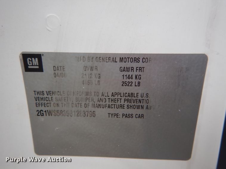 image for item HV9560 2008 Chevrolet Impala Police