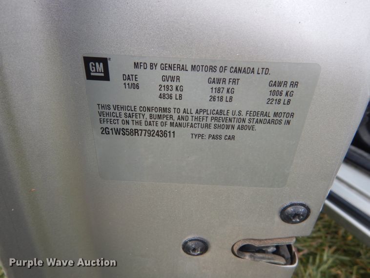 image for item HV9562 2007 Chevrolet Impala Police