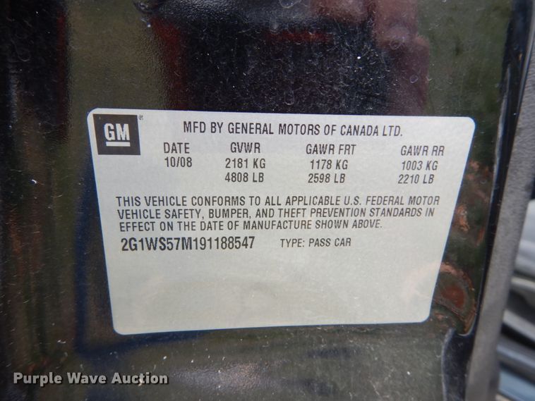 image for item HV9563 2009 Chevrolet Impala Police