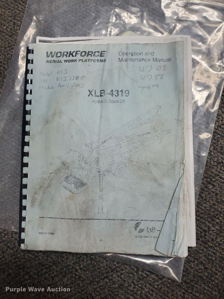 image for item HW9521 2003 Bil-Jax XLB4319  Workforce boom lift