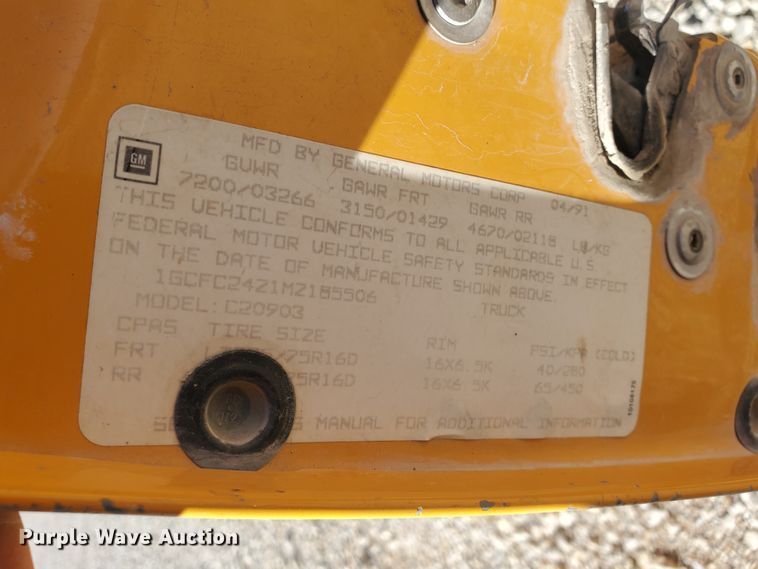 image for item HW9522 1991 Chevrolet Cheyenne 2500  pickup truck