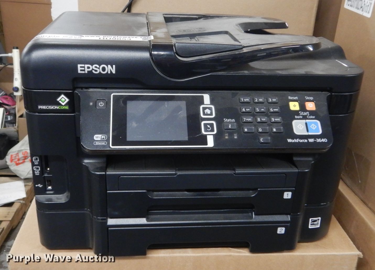 Epson Workforce WF3640 printer in Des Moines, IA Item HU9853 sold