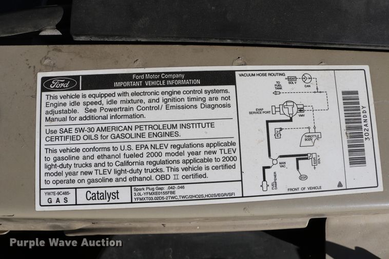 image for item DE1862 2000 Ford Ranger  SuperCab pickup truck