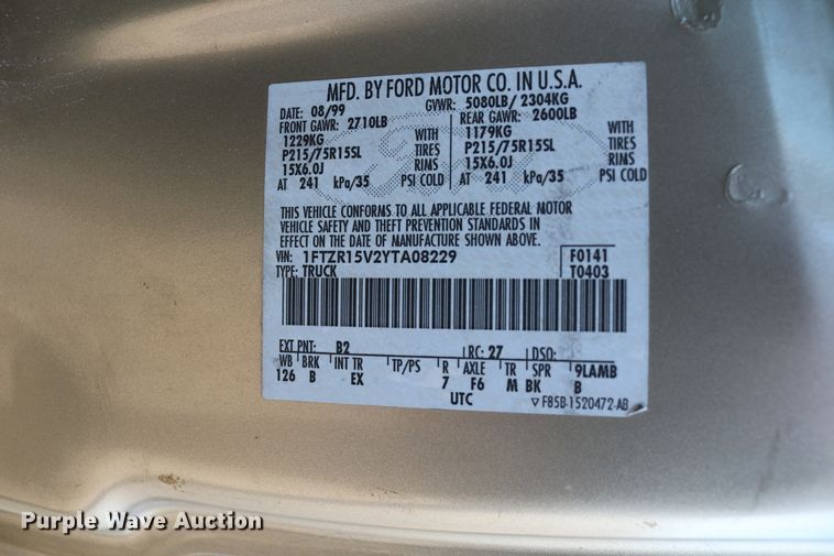 image for item DE1862 2000 Ford Ranger  SuperCab pickup truck