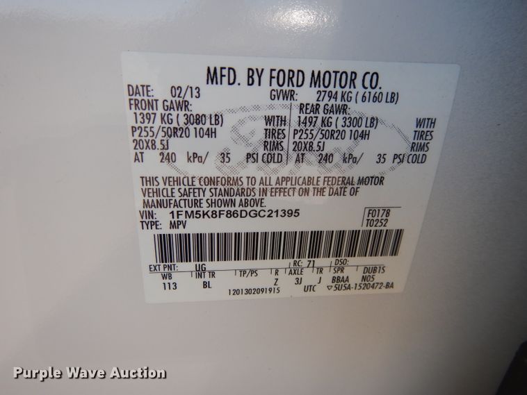 image for item DI8077 2013 Ford Explorer Limited  SUV