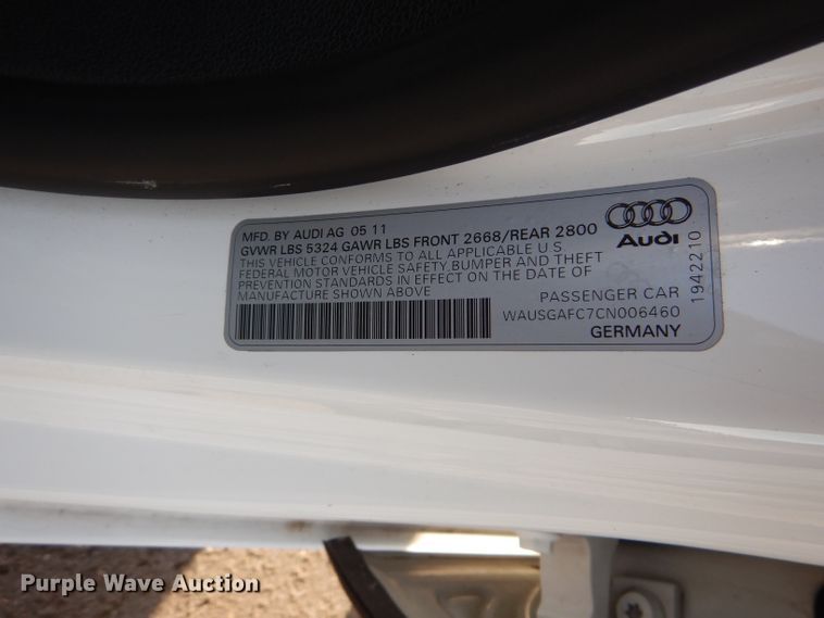 image for item DI8380 2012 Audi A7 Prestige