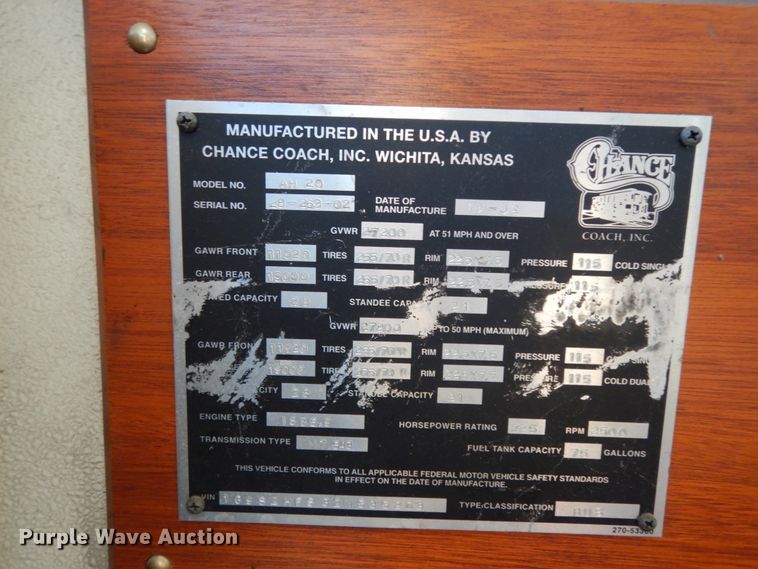 image for item DJ8132 2002 Chance Coach AH28  trolley