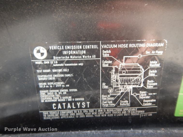 image for item DJ8135 2005 BMW X3  SUV