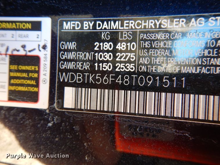 image for item DJ8136 2008 Mercedes Benz CLK350 convertible