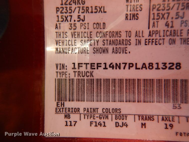 image for item DJ8138 1993 Ford F150  pickup truck