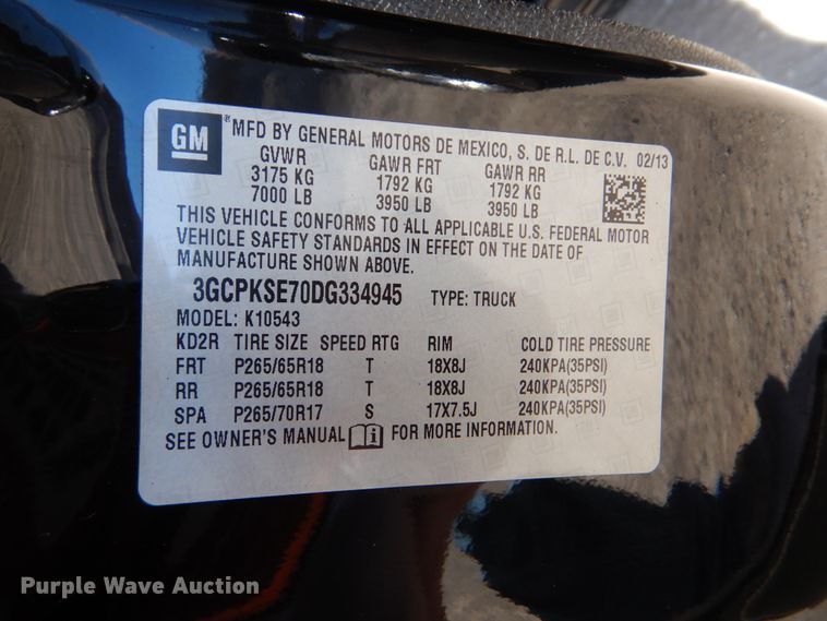 image for item DJ8570 2013 Chevrolet Silverado 1500  Crew Cab pickup truck