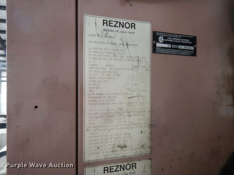 image for item DL2523 2005 Reznor RA350 waste oil heater