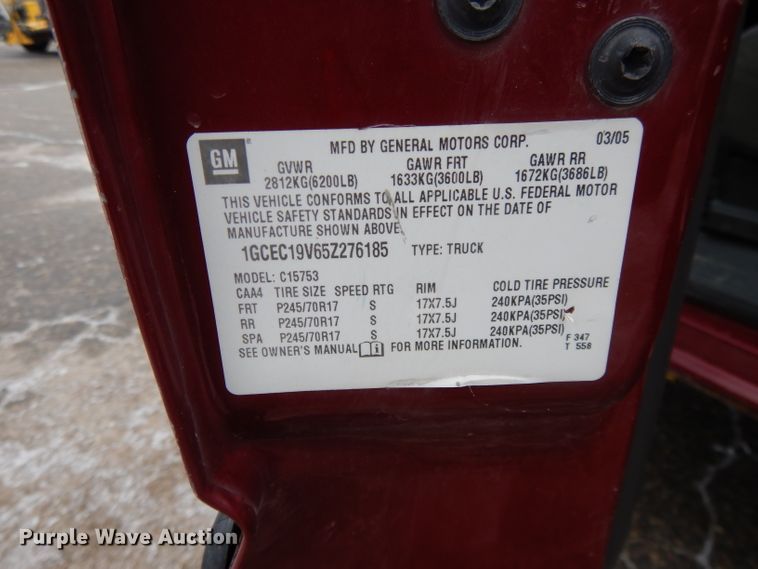 image for item DL2545 2005  Chevrolet Silverado 1500  Ext. Cab pickup truck