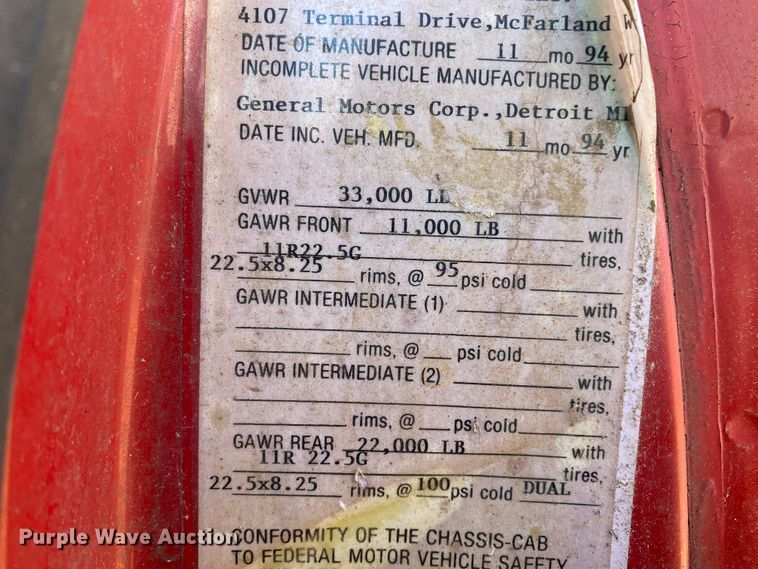 image for item EL9617 1995 Chevrolet Kodiak C5500  fuel truck