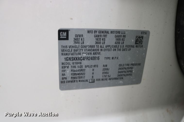 image for item EO9861 2015 Chevrolet Suburban LTZ  SUV