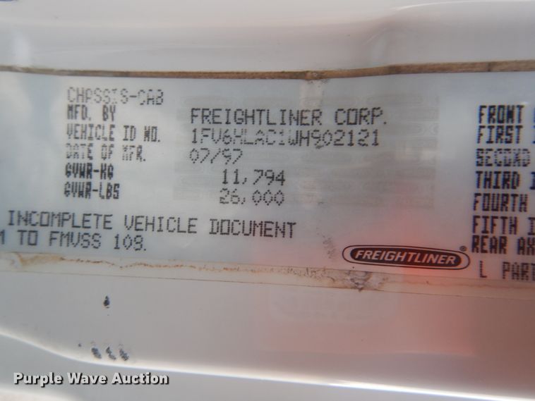 image for item HX9063 1998 Freightliner FL70  box truck