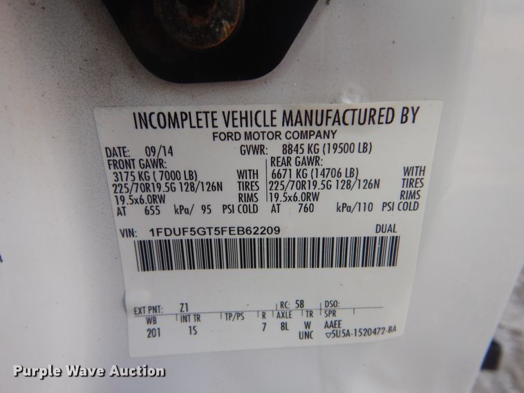 image for item HX9072 2015 Ford F550 Super Duty  refrigerated truck