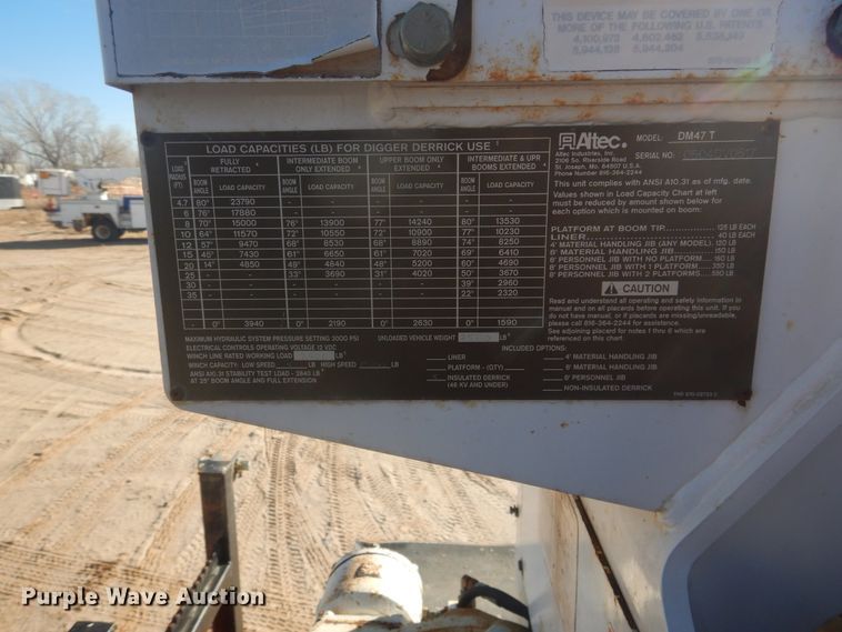 image for item DJ4907 2005 International 4300  pressure digger derrick truck