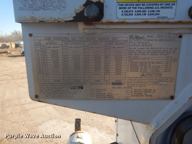 image for item DJ4909 2002 Ford F750 Super Duty  Pressure digger derrick truck