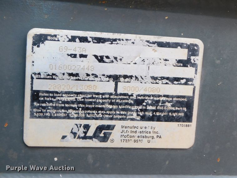 image for item DJ5884 2007 JLG G9-43A  telehandler