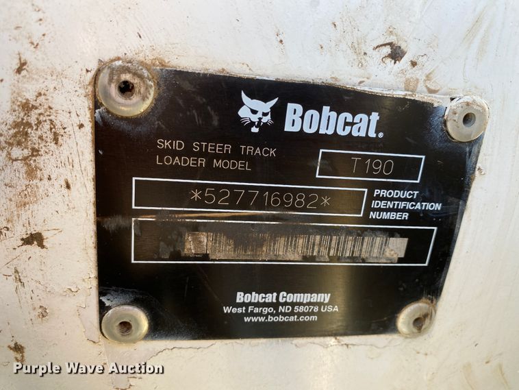 image for item EL9623 2005 Bobcat T190  tracked skid steer loader