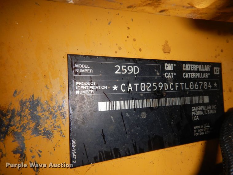 image for item GK9674 2016 Caterpillar 259D  tracked skid steer loader