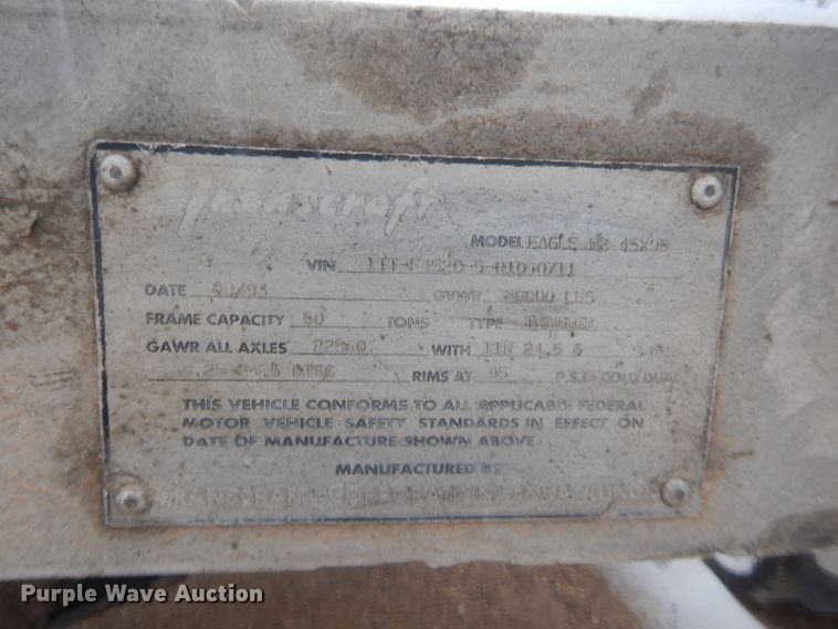 image for item HG9750 1994 Transcraft Eagle flatbed trailer