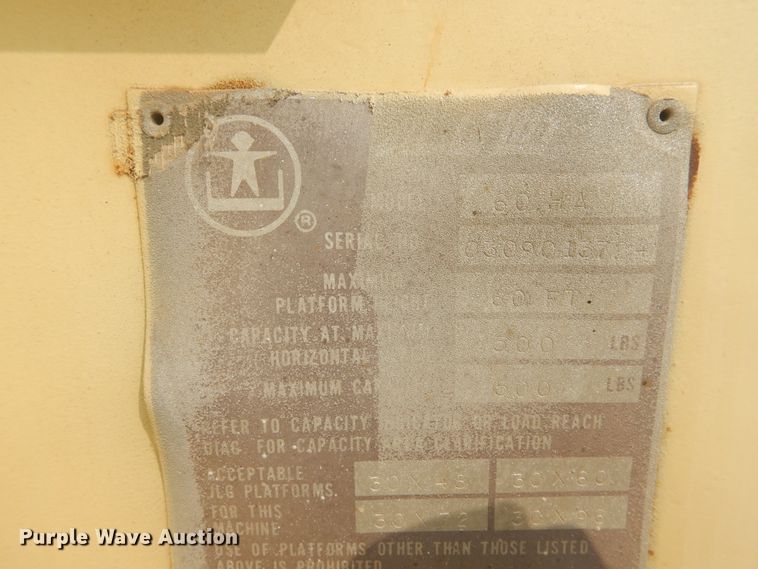 image for item HO9941 1990 JLG Topgun 60HA  boom lift