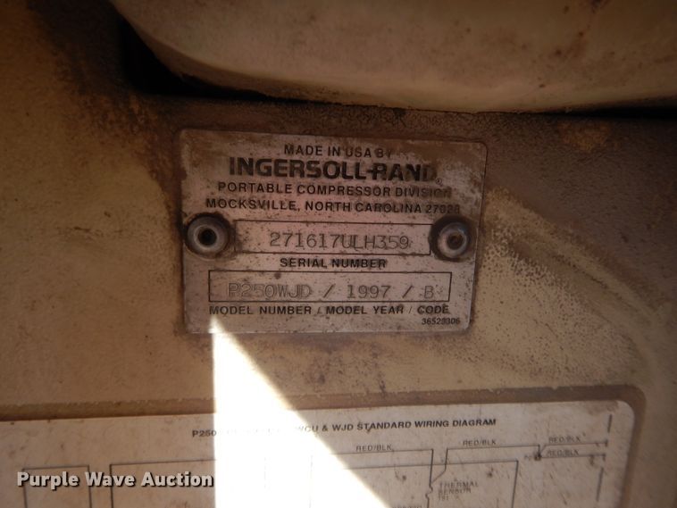 image for item HW9215 1997 Ingersoll Rand 250  air compressor