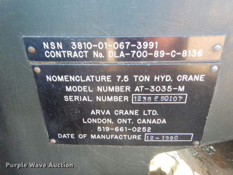 image for item HW9233 1990 Arva Crane AT-3035-M  crane