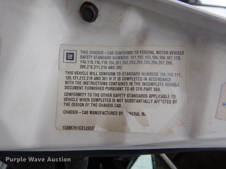 image for item HX9065 2001 Chevrolet C7500  chip bed truck